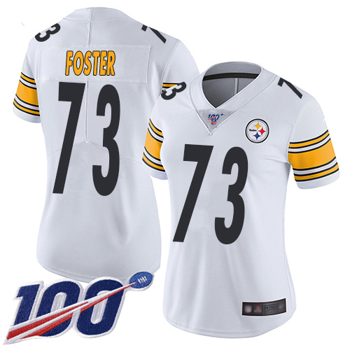 Women Pittsburgh Steelers Football #73 Limited White Ramon Foster Road 100th Season Vapor Untouchable Nike NFL Jersey->women nfl jersey->Women Jersey
